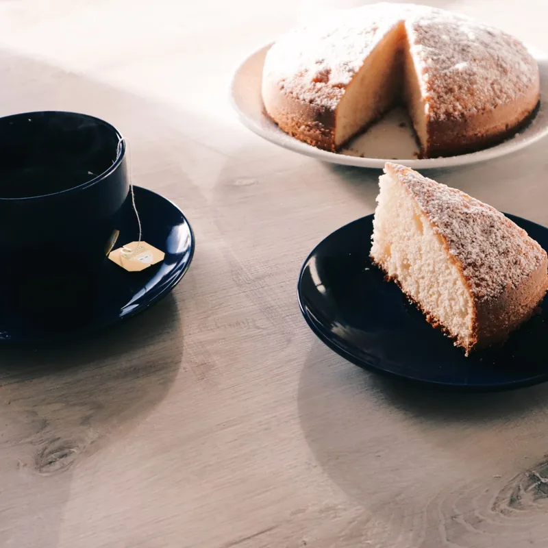 Crisp rusk served with a cup of tea