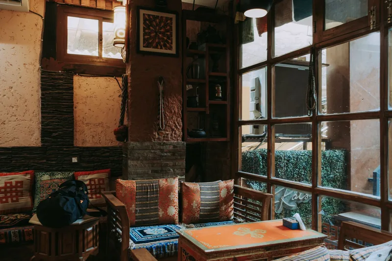 Warm interior of the Banaras dining room