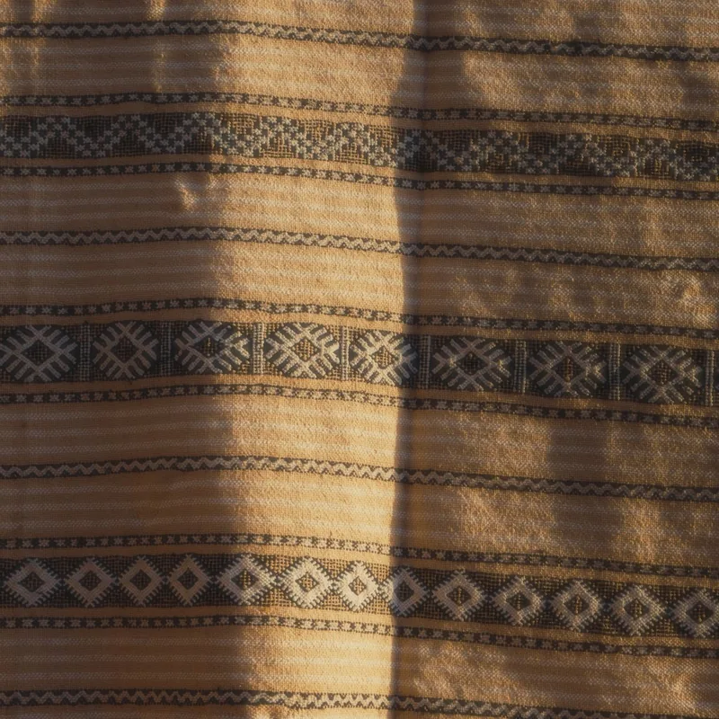 Block-printed cotton home textile
