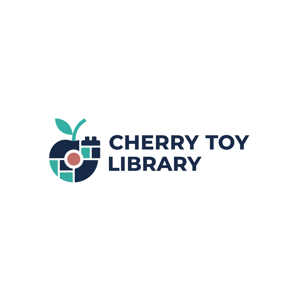 Cherry Toy Library logo on cream