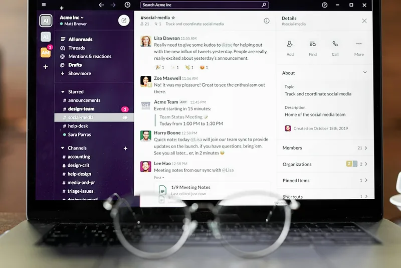 Product team collaboration software on a laptop