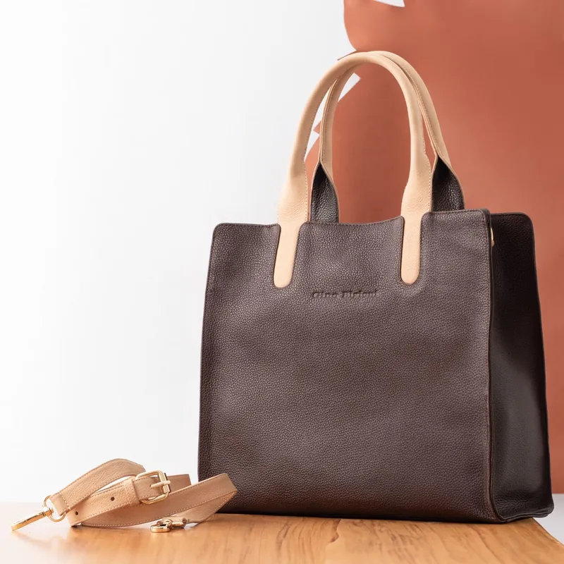 Ivory top-handle structured handbag