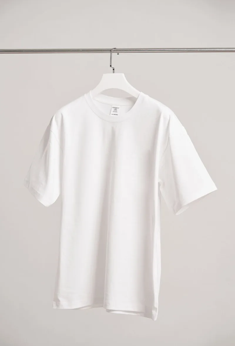 Plain everyday cotton t-shirt on a hanger