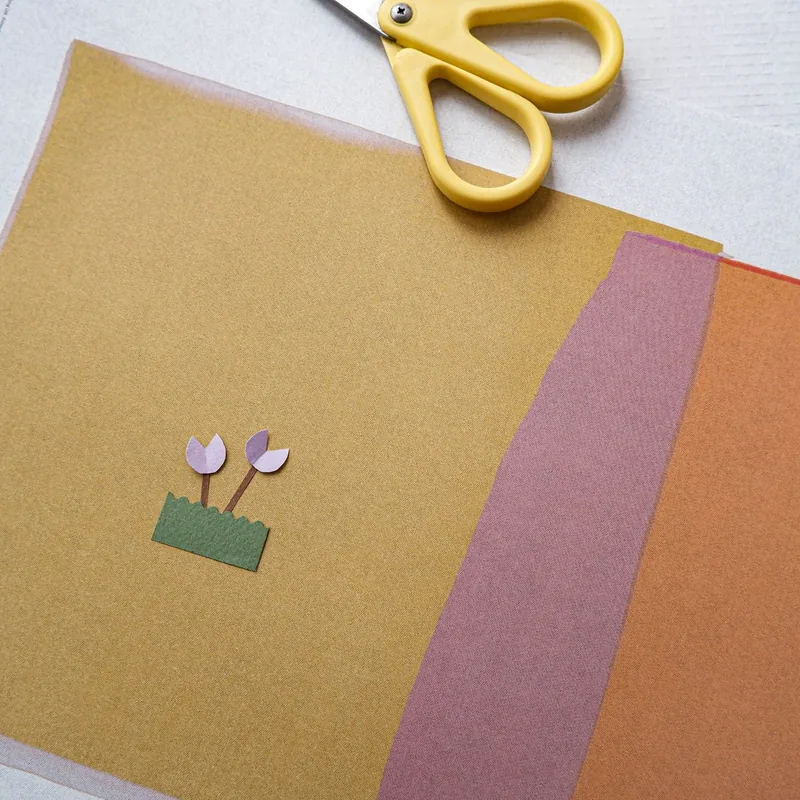 Coloured craft paper and craft supplies
