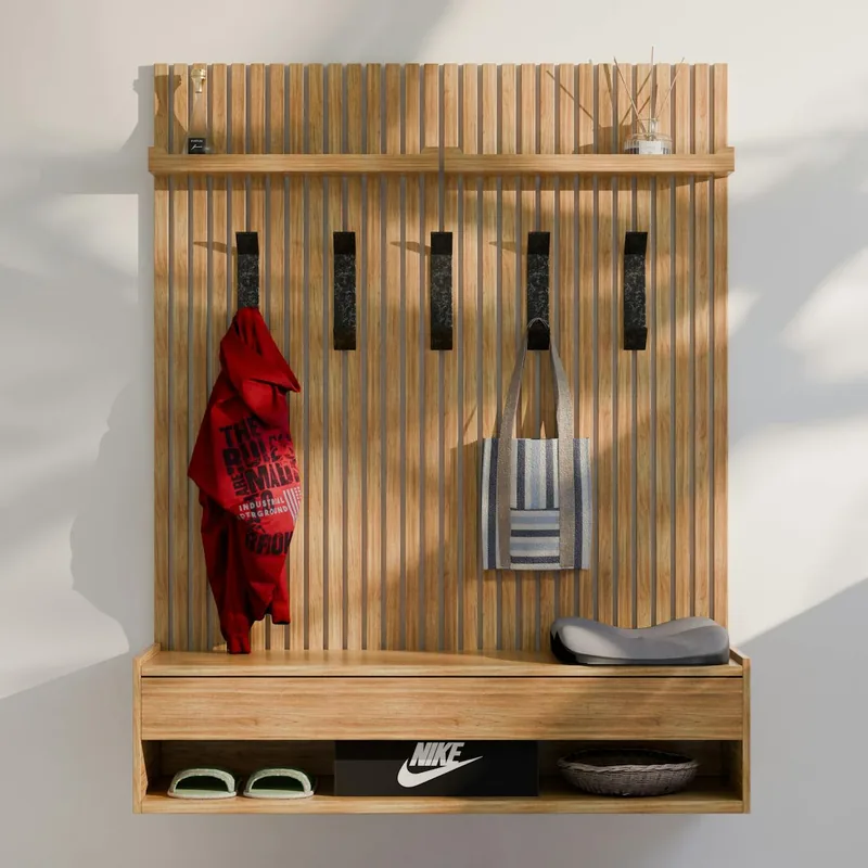 Handmade upholstered bench in an interior